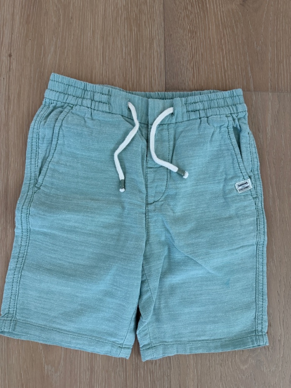 H&M Teal Pull-On Kids Shorts with White Drawstring